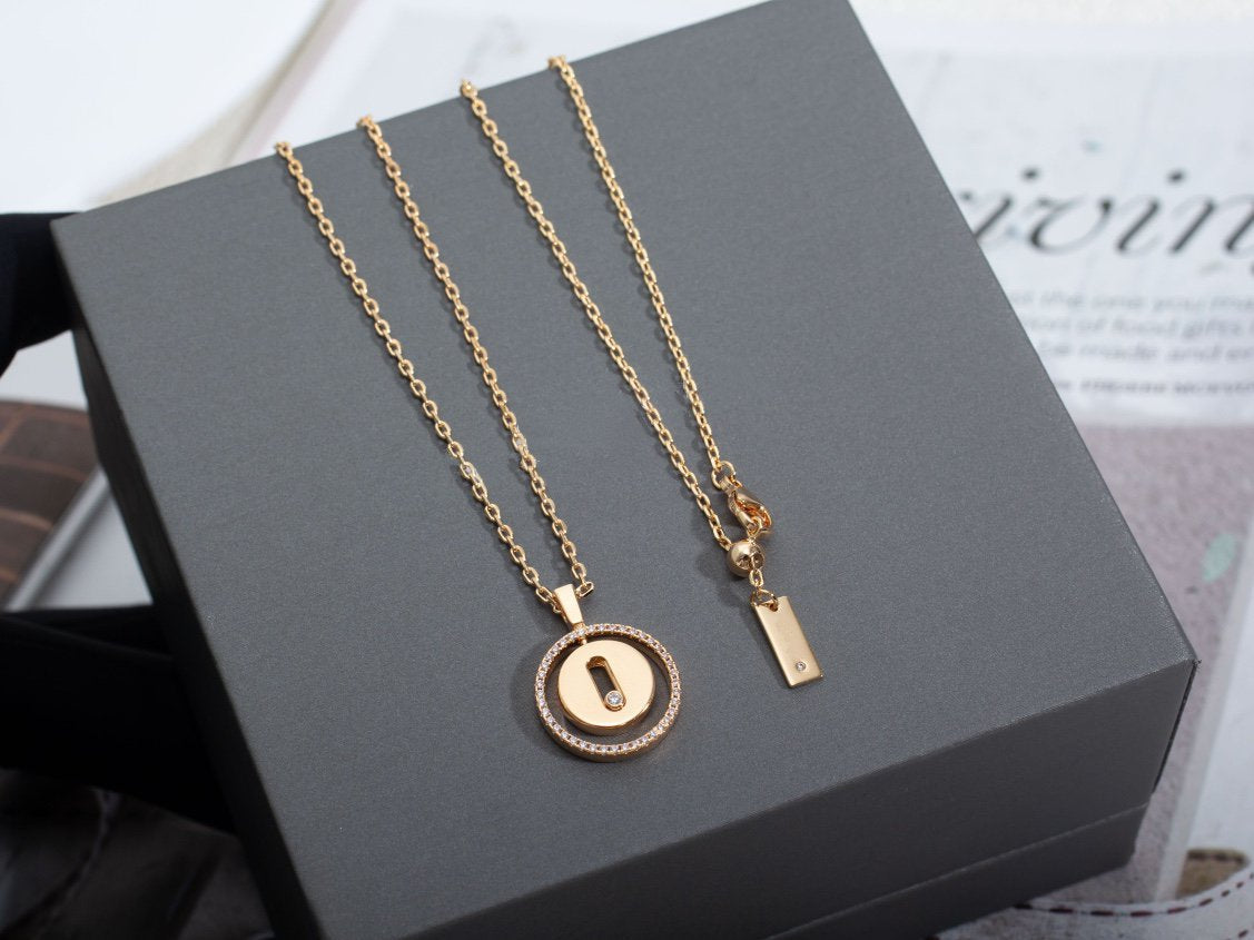 [Luxery]Demo MOVE PM NECKLACE PINK GOLD DIAMOND