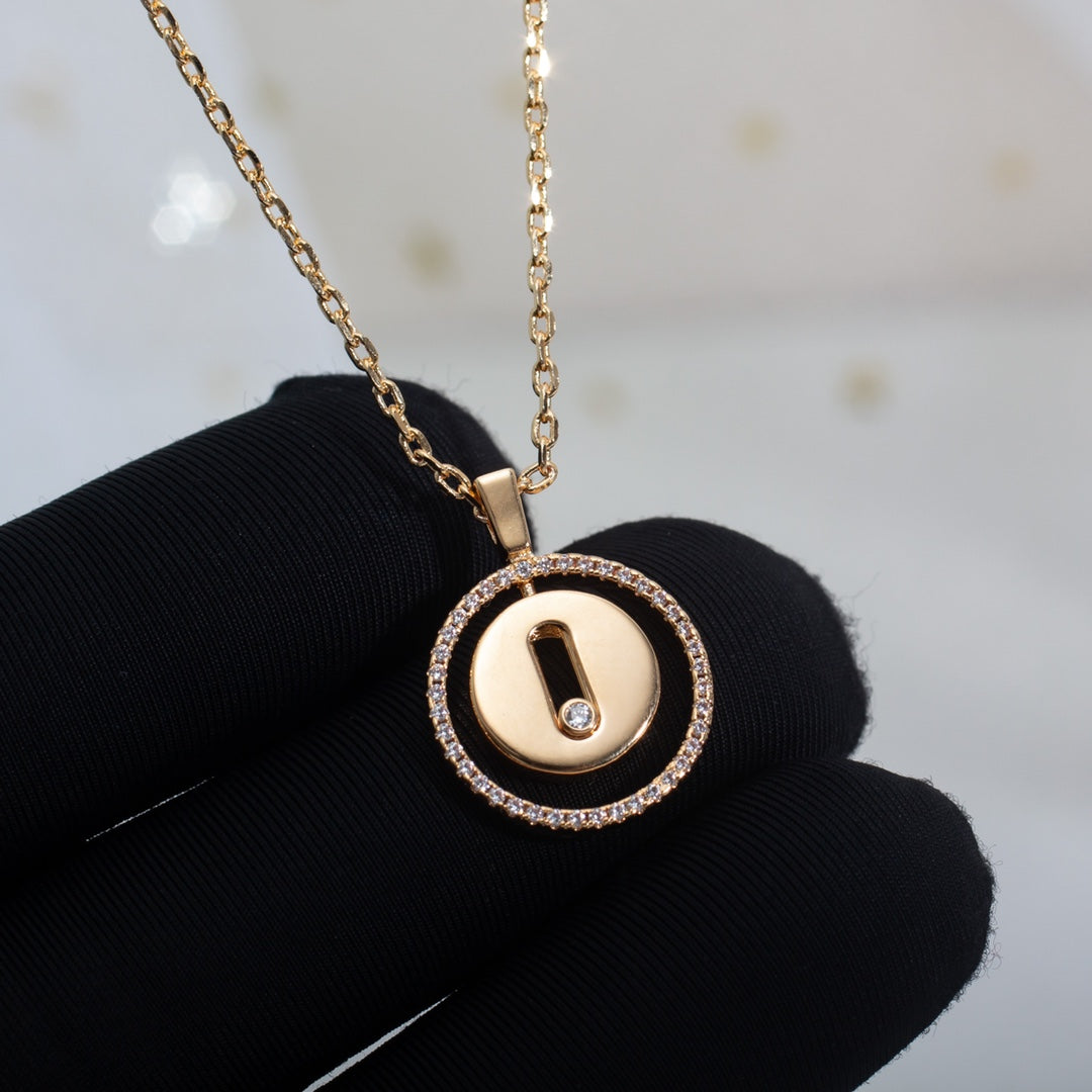 [Luxery]Demo MOVE PM NECKLACE PINK GOLD DIAMOND
