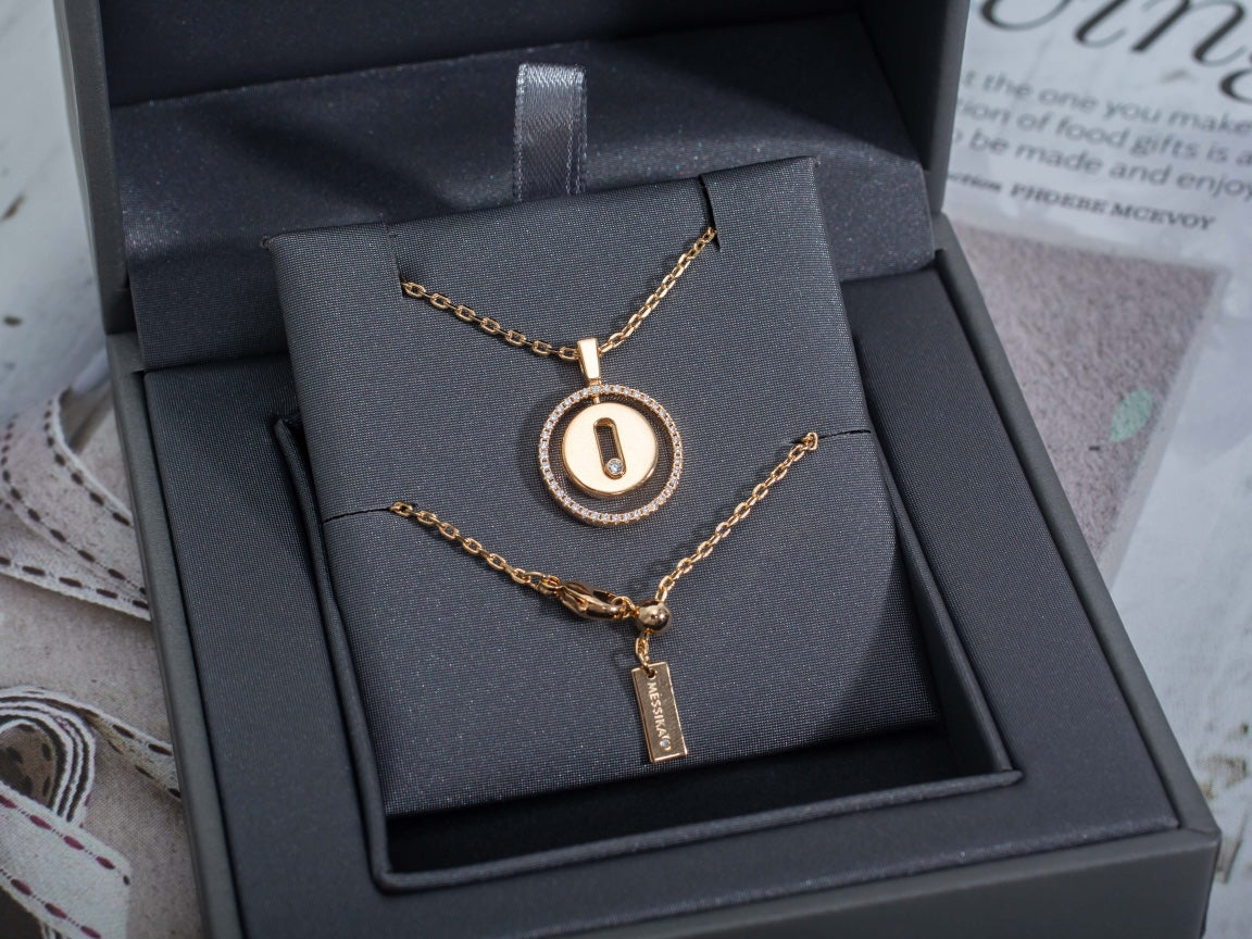 [Luxery]Demo MOVE PM NECKLACE PINK GOLD DIAMOND