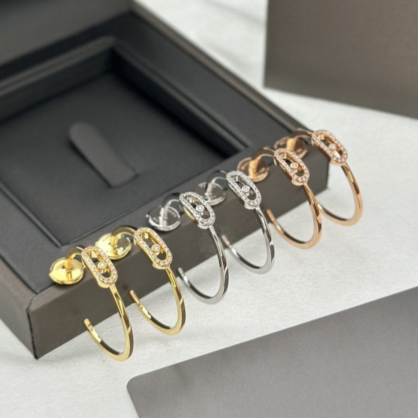 [Luxery]CREOLES MOVE UNO PM DIAMOND EARRINGS