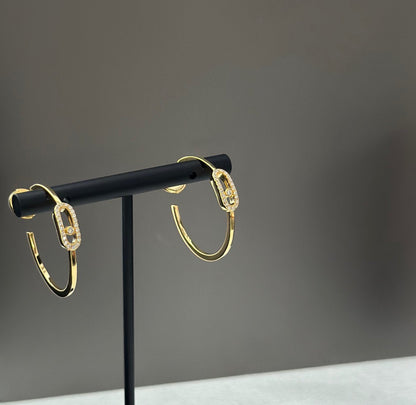 [Luxery]CREOLES MOVE UNO PM DIAMOND EARRINGS