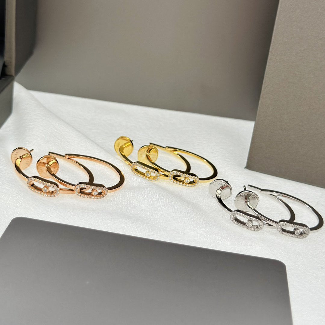 [Luxery]CREOLES MOVE UNO PM DIAMOND EARRINGS