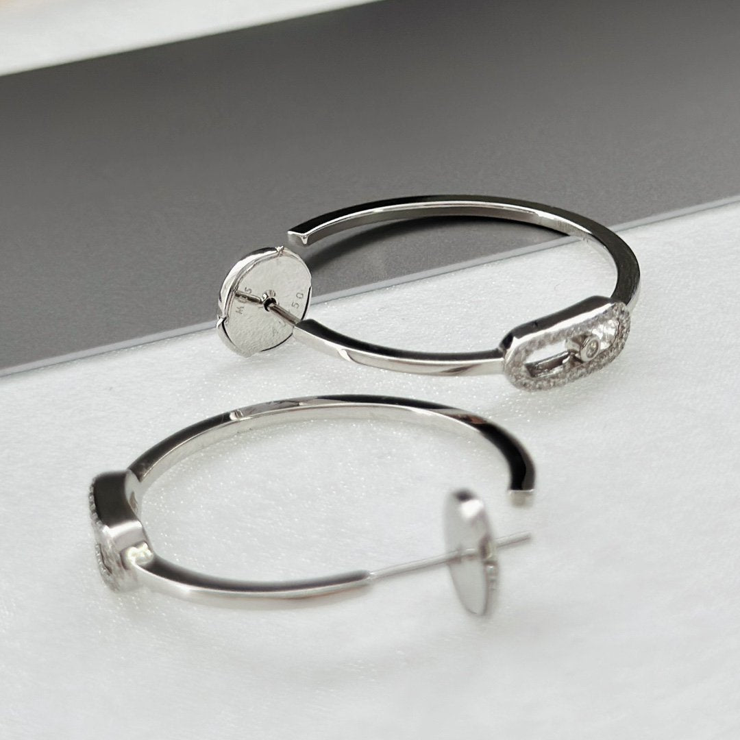 [Luxery]CREOLES MOVE UNO PM DIAMOND EARRINGS