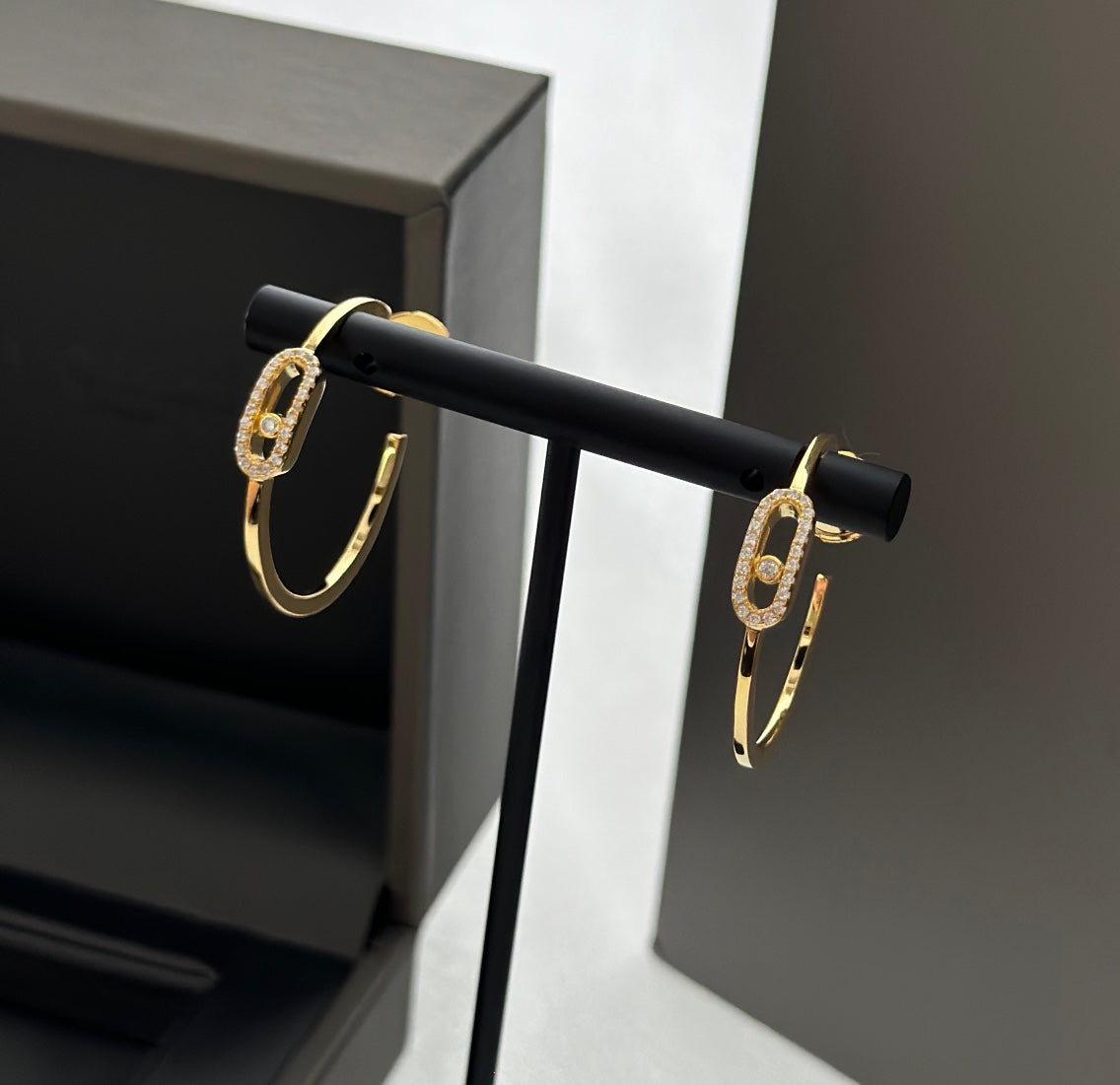 [Luxery]CREOLES MOVE UNO PM DIAMOND EARRINGS