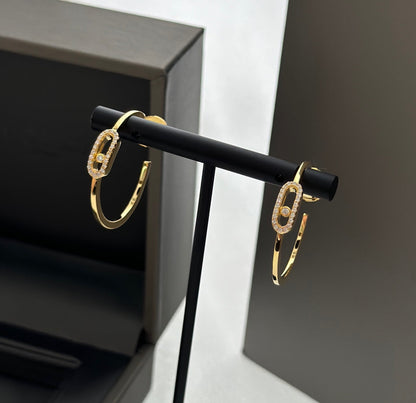 [Luxery]CREOLES MOVE UNO PM DIAMOND EARRINGS