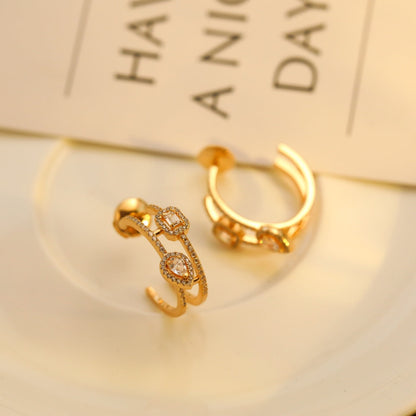 [Luxery]CREOLES MY TWIN 2 RANGS SILVER DIAMOND EARRINGS