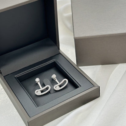 [Luxery]MOVE UNO SILVER DIAMOND EARRINGS