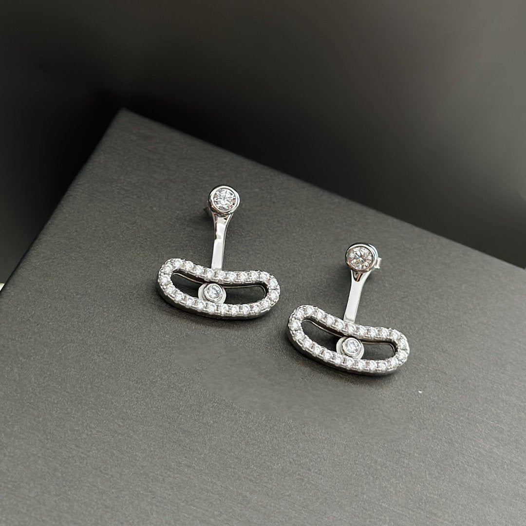 [Luxery]MOVE UNO SILVER DIAMOND EARRINGS