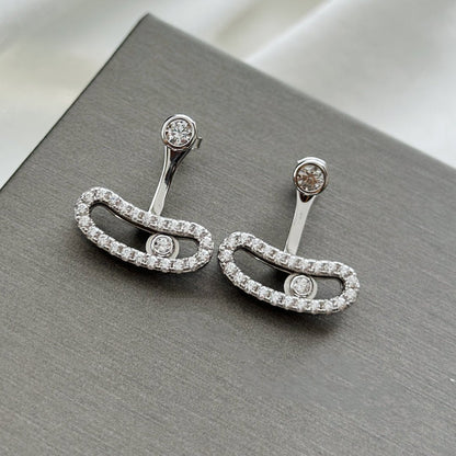 [Luxery]MOVE UNO SILVER DIAMOND EARRINGS