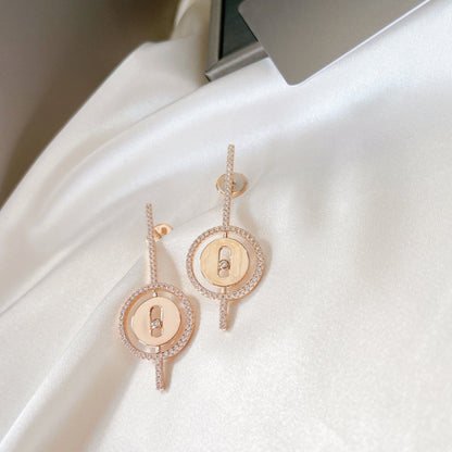 [Luxery]Demo MOVE ARROW PINK GOLD DIAMOND EARRINGS