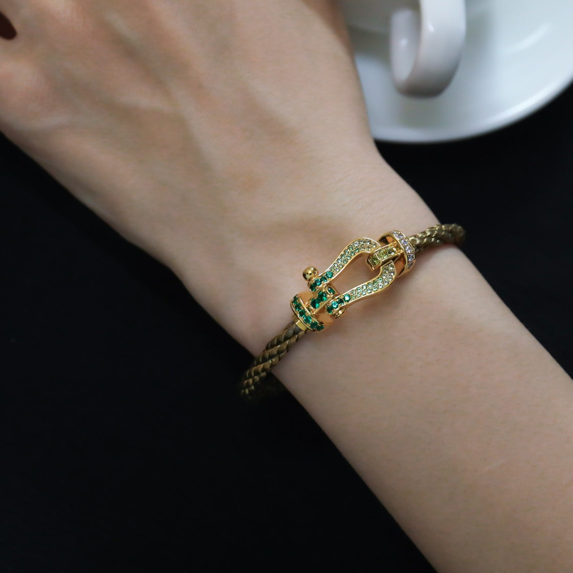 [Luxery]FORCE 10 GOLD GREEN DIAMOND PAVED
