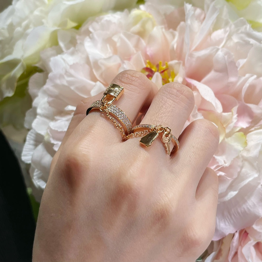 [Luxery]HM KELLY CLOCHETTE DOUBLE RING IN  WITH DIAMONDS