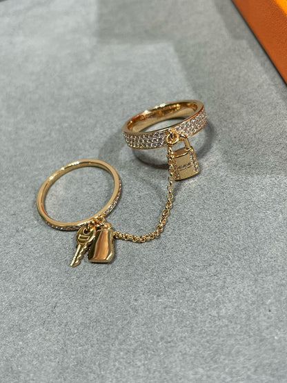 [Luxery]HM KELLY CLOCHETTE DOUBLE RING IN  WITH DIAMONDS