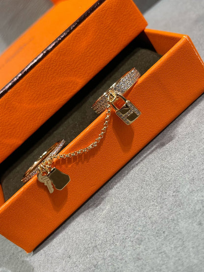 [Luxery]HM KELLY CLOCHETTE DOUBLE RING IN  WITH DIAMONDS