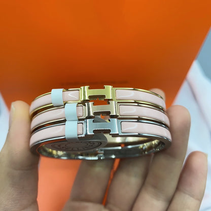 [Luxery]CLASSIC HM CLIC  PINK 8MM ENAMEL BRACELET