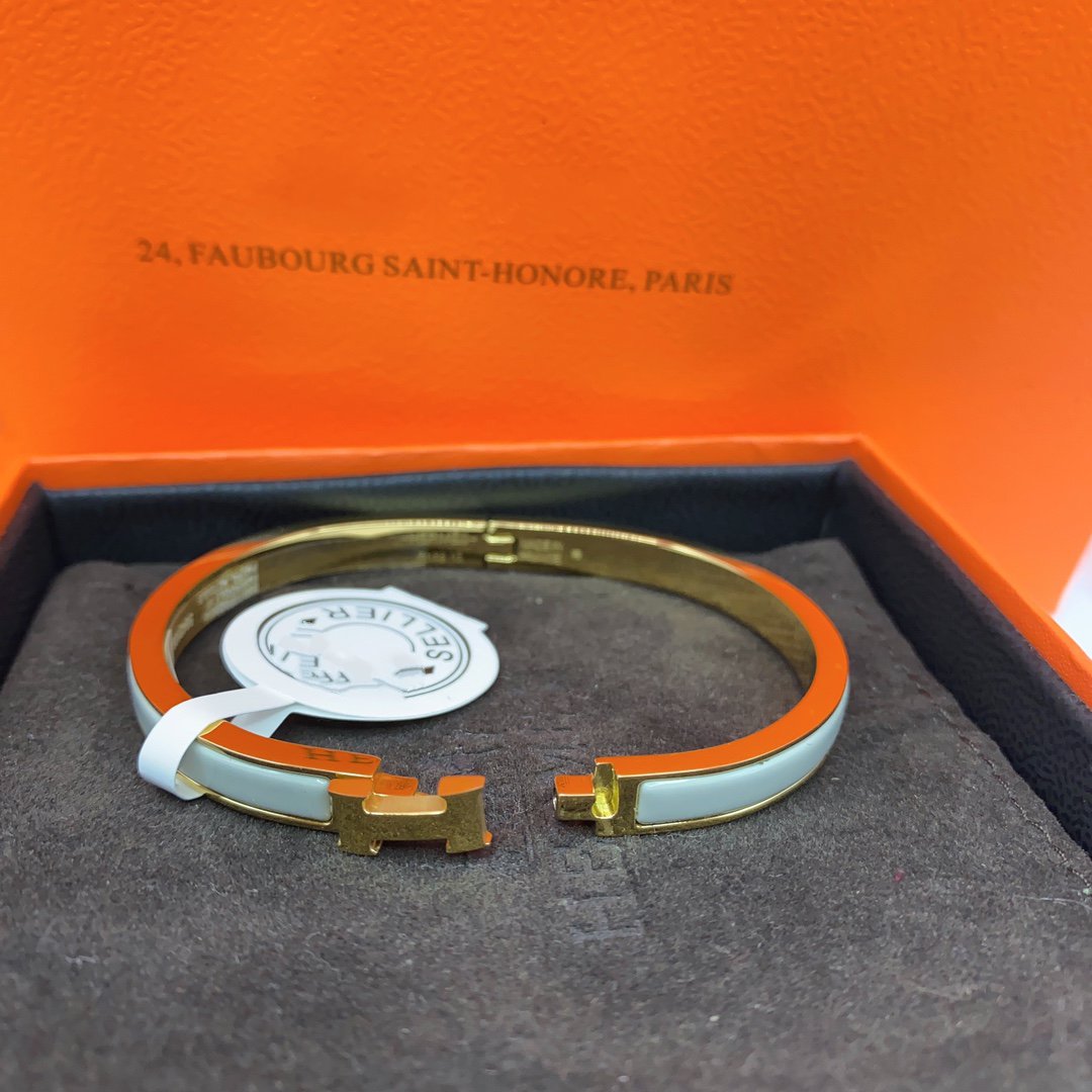 [Luxery]CLASSIC HM CLIC GREEN 8MM ENAMEL BRACELET
