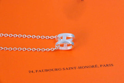 [Luxery]HM NECKLACE H LETTER OVAL SERIES