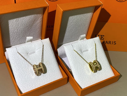 [Luxery]HM CLIC YELLOW ENAMEL GOLD NECKLACE
