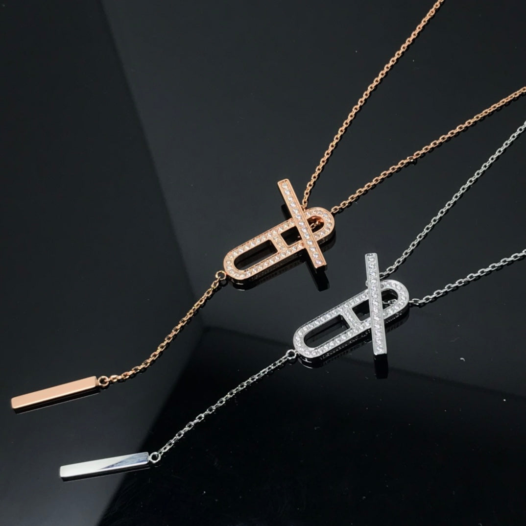 [Luxery]HM NECKLACE PLATINUM ROSE GOLD DIAMOND
