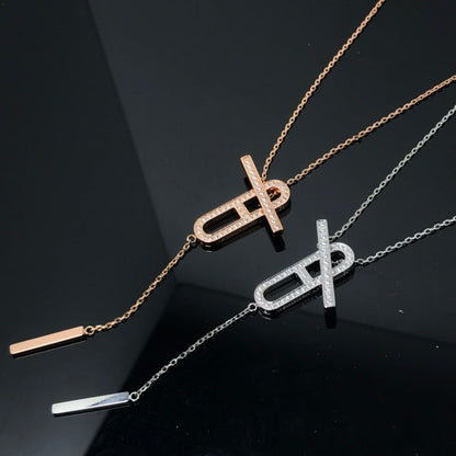 [Luxery]HM NECKLACE PLATINUM ROSE GOLD DIAMOND