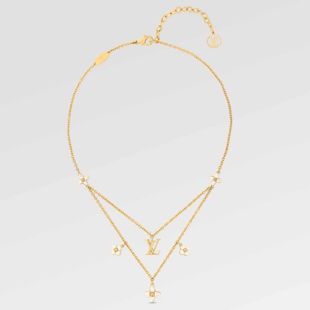 [Luxery]FLOWERGRAM GOLD MOP DOUBLE ROW NECKLACE
