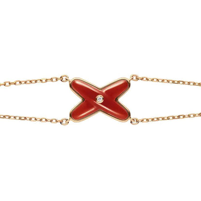 [Luxery]JEUX BRACELET CARNELIAN PINK GOLD 1 DIAMOND