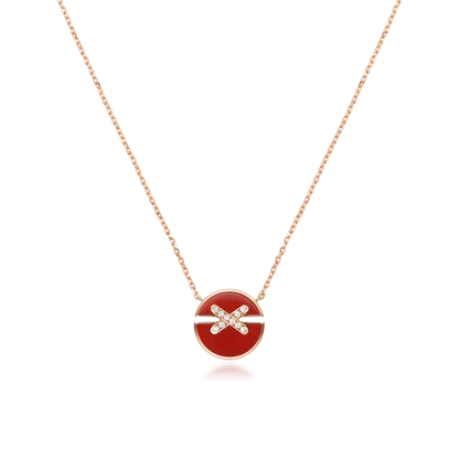 [Luxery]JEUX DE ROSE GOLD DIAMOND NECKLACE
