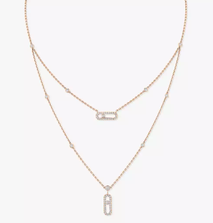 [Luxery]MS Double-Circle Full-Diamond Necklace