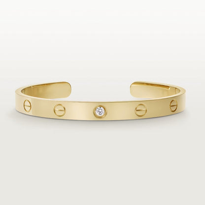 [Luxery]LOVE BRACELET 6.1MM 1 DIAMOND OPEN CUFF