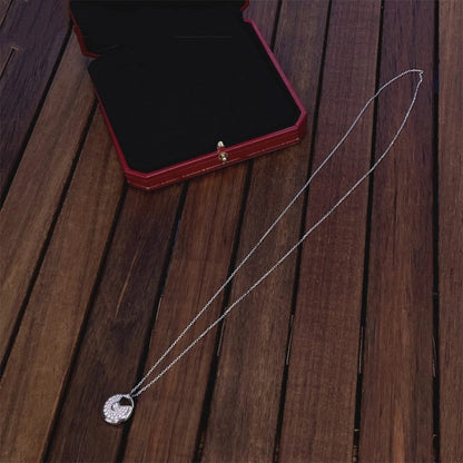[Luxery]AMULETTE SILVER FULL DIAMOND NECKLACE