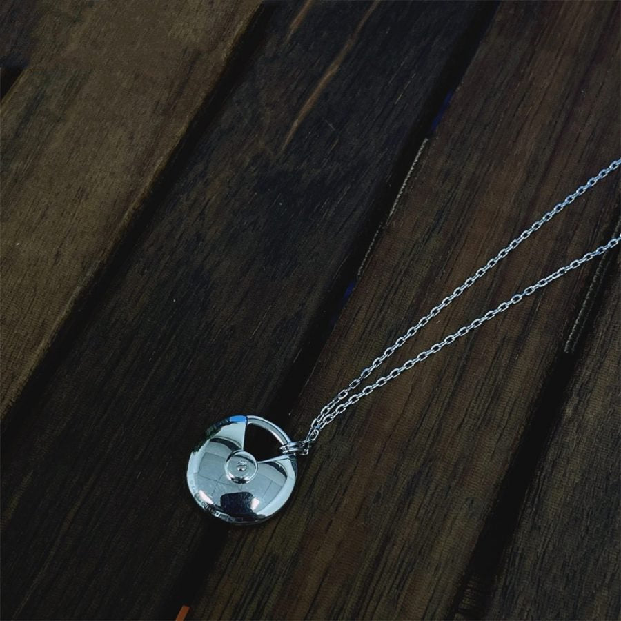 [Luxery]AMULETTE SILVER FULL DIAMOND NECKLACE