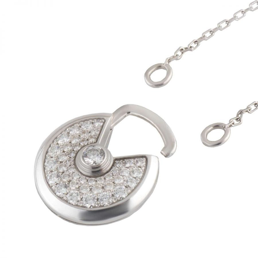 [Luxery]AMULETTE SILVER FULL DIAMOND NECKLACE