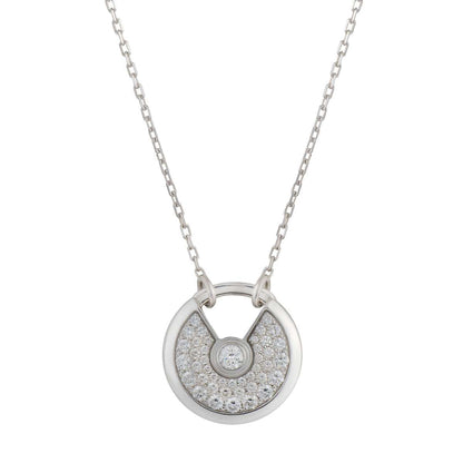 [Luxery]AMULETTE SILVER FULL DIAMOND NECKLACE