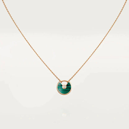 [Luxery]AMULETTE ROSE GOLD MALACHITE NECKLACE
