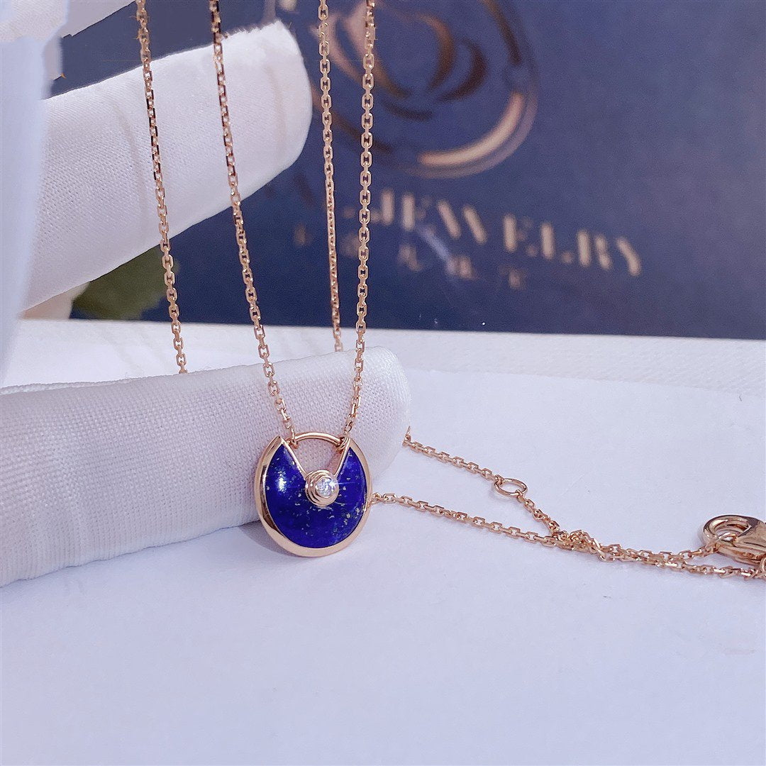 [Luxery]AMULETTE ROSE GOLD AGATE NECKLACE