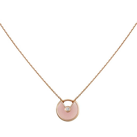 [Luxery]AMULETTE ROSE GOLD PINK MOP NECKLACE
