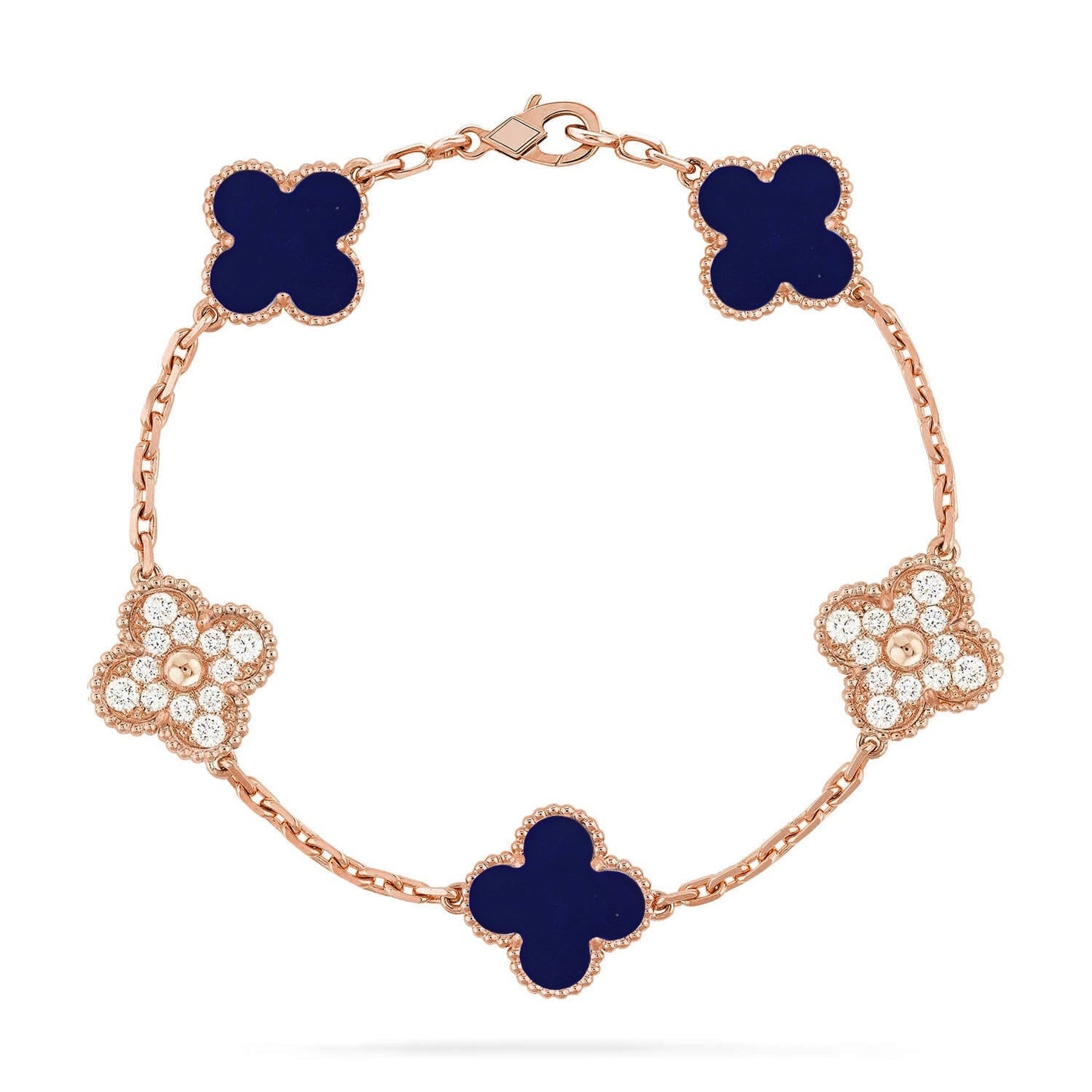 [Luxery]CLOVER 5 MOTIF LAPIS LAZULI BRACELET COLLECTION