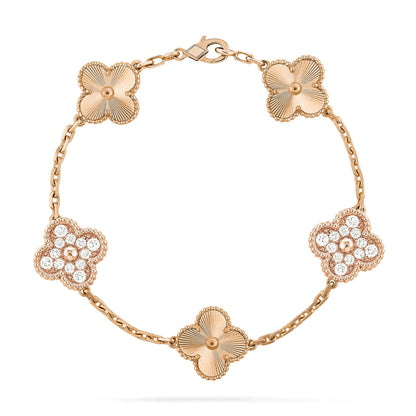 [Luxery] CLOVER 5 MOTIF LASER BRACELET COLLECTION