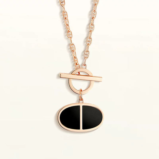 [Luxery]CHAINE VERSO BLACK CERAMIC NECKLACE