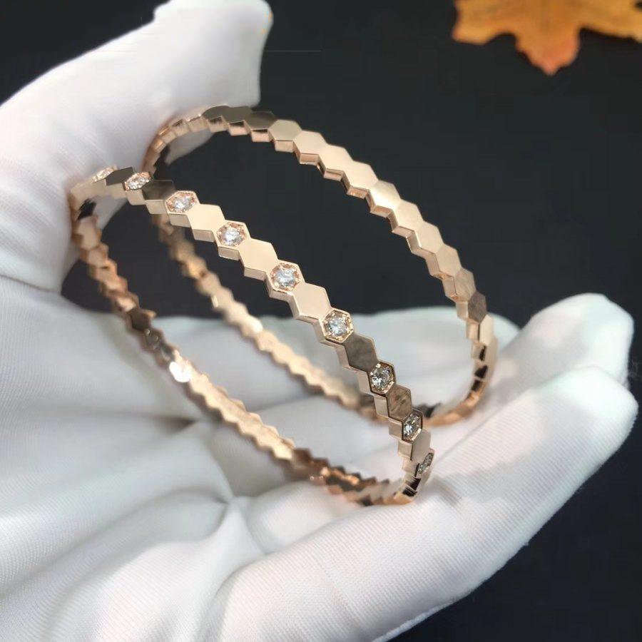 [Luxery]BEE LOVE PINK GOLD DIAMOND BRACELET