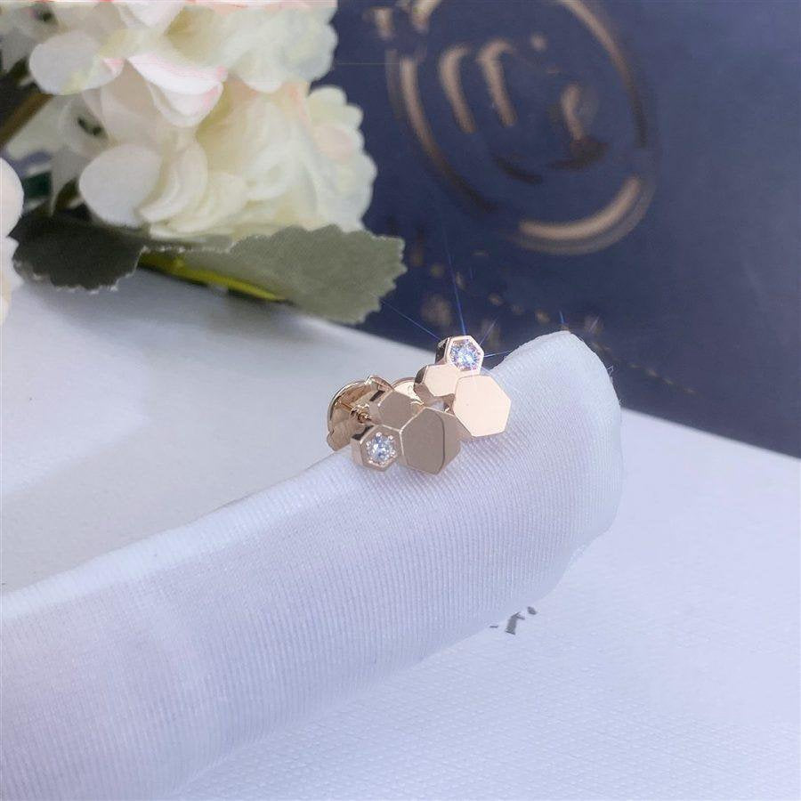 [Luxery]BEE LOVE PINK GOLD DIAMOND EARRINGS