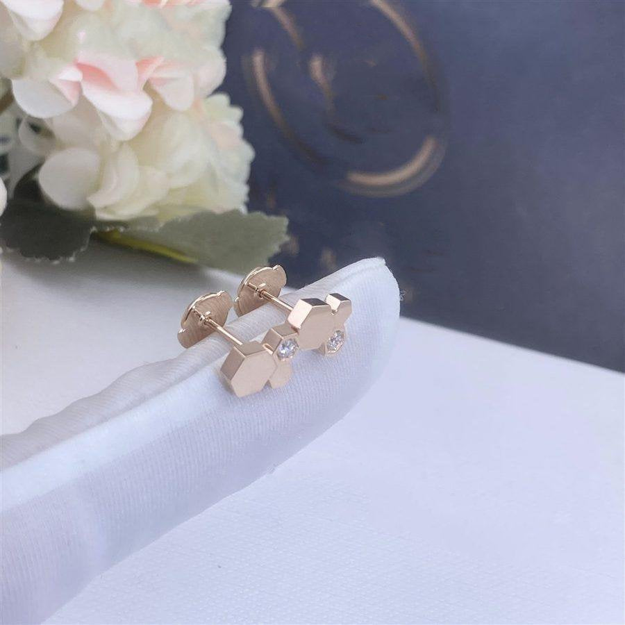 [Luxery]BEE LOVE PINK GOLD DIAMOND EARRINGS