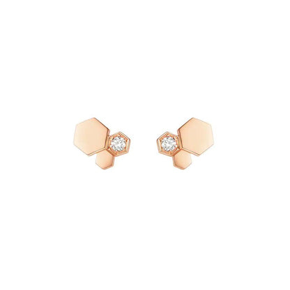 [Luxery]BEE LOVE PINK GOLD DIAMOND EARRINGS