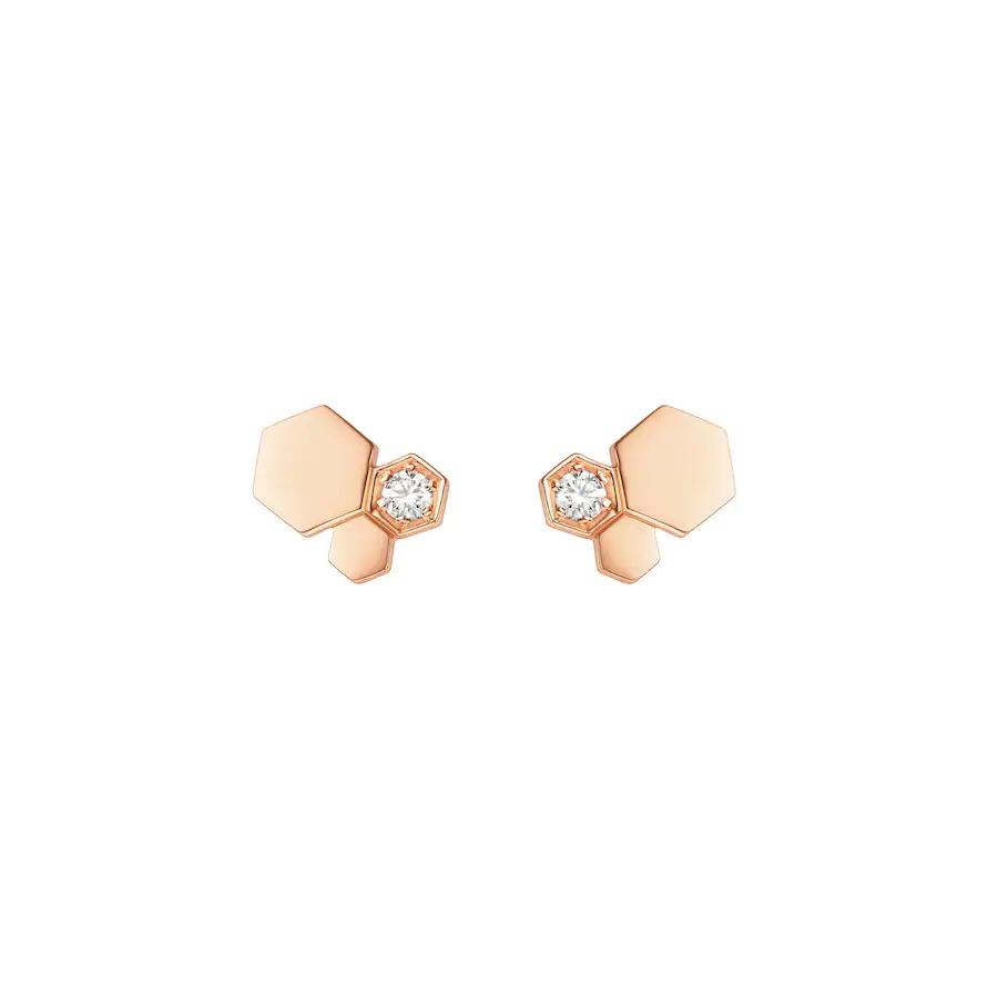 [Luxery]BEE LOVE PINK GOLD DIAMOND EARRINGS