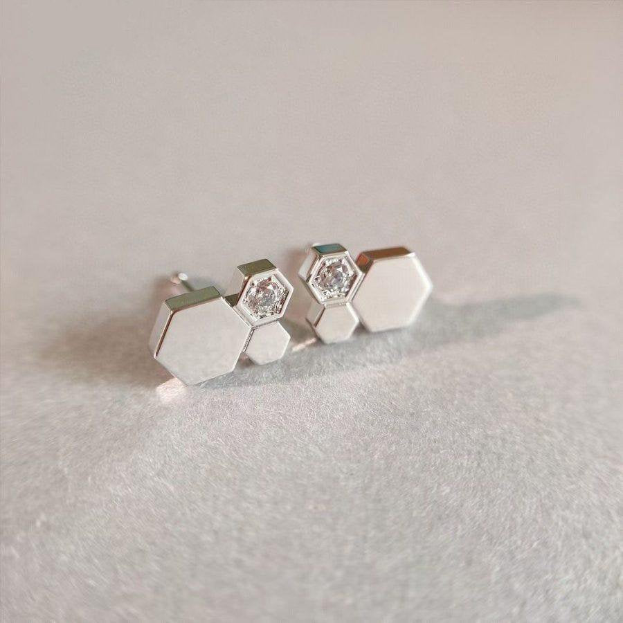 [Luxery]BEE LOVE SILVER DIAMOND EARRINGS