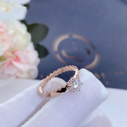 [Luxery]BEE LOVE RING PINK GOLD 1 DIAMOND