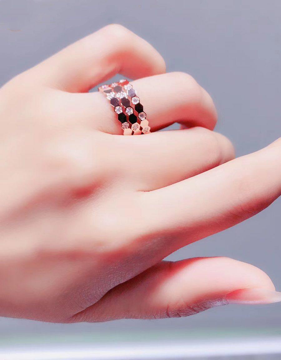 [Luxery]BEE LOVE RING PINK GOLD DIAMOND