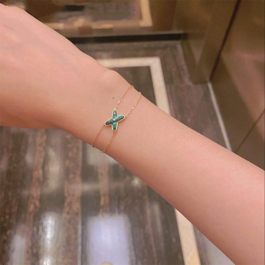 [Luxery]JEUX BRACELET MALACHITE PINK GOLD 1 DIAMOND