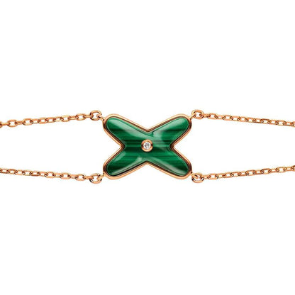 [Luxery]JEUX BRACELET MALACHITE PINK GOLD 1 DIAMOND