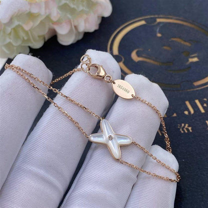 [Luxery]JEUX BRACELET WHITE MOP PINK GOLD 1 DIAMOND